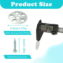 200pcs Tile Backing Plate Washers with Screws Heat Shield Repair Kit Easy Fix Washers Metal Washers Insulation Washers 35mm(3.5x30mm)