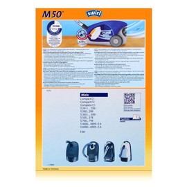 Staubbeutel-Profi Swirl M50 Filter Bags for Miele Tango Plus Pack of 10