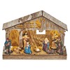 EMOS Weihnachtskrippe mit handbemalten Figuren, Weihnachtsdekoration mit 5 LEDs, warmweißes