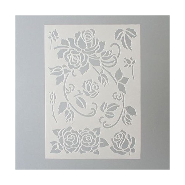 Efco Roses Stencil in 7 Designs, Plastic, Transparent, A5