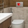 Luckious 4 PCS Heart Shaped Toilet Flush Button Versatile Press