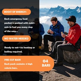 Emergency Food Supply 1 Pack,Caramel Cinnamon Flavor High Energy Bar Biscuit 20 Years Shelf Life,Meals Military 2025 Rations Survival Food,Compact Emergency Food Ration Bars for Outdoor Camping Hiking Disaster