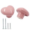 Unlorspy 2 Pieces Ceramic Drawer Knobs, Heart Shape Dresser Knobs,
