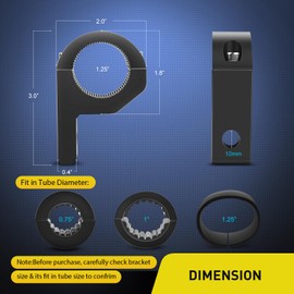 Nilight - 90028D 4PCS LED Light Bar Horizontal Bar Clamp Mounting Kit Fit on 0.75" 1" 1.25" Bull Bars Roof Racks Roll Cages for ATV UTV and Trucks, 2 Years Warranty,Black