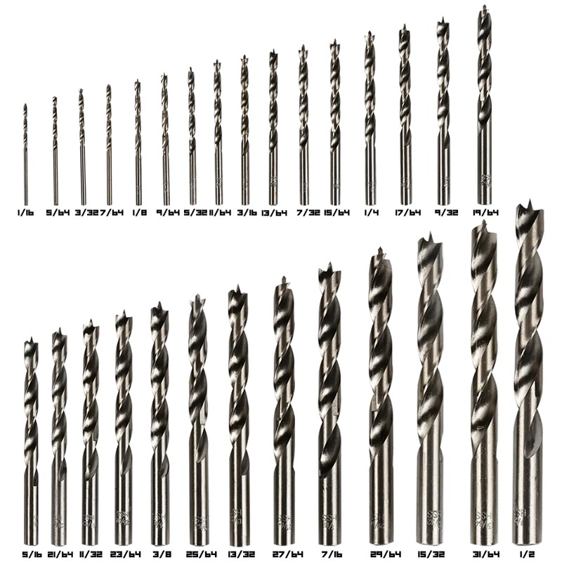 Narwhal Brad Point Wood Drill Bit Set (29 Pack with