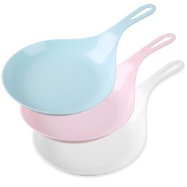 OULIGET Lightweight Large Plates with Handle Korean,Plastic Serving Plates Sauce Dish Appetizer Plate,Reusable Plate Set for Steak,Pasta, and Salad,3 Pieces