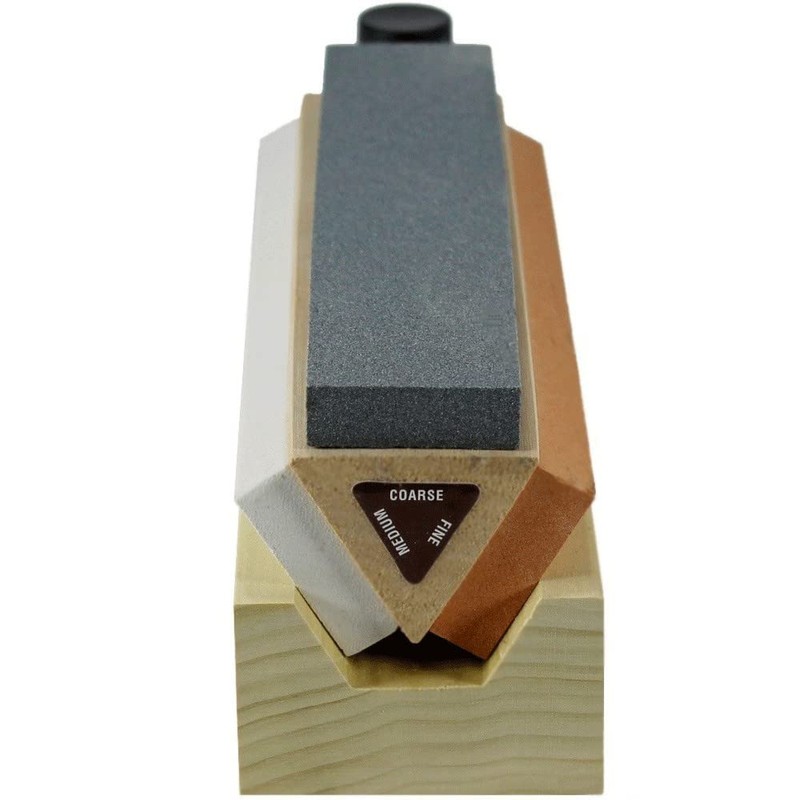 Arkansas Tri-Hone Knife Sharpener - 3 Stones 8" Multicolor