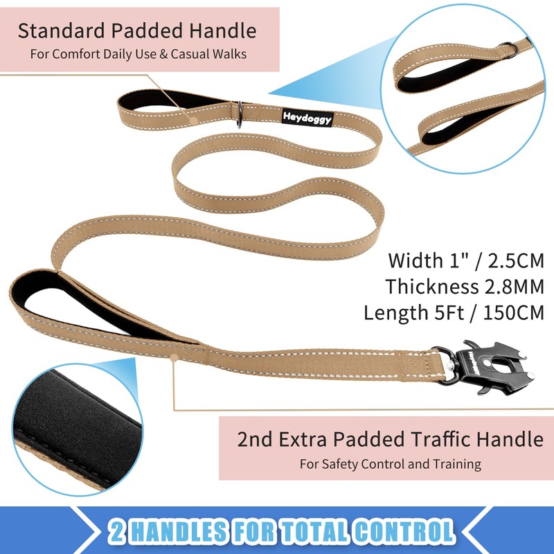 Strong Heavy Duty Dog Leash - 5ft Reflective Nylon Training