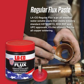 LA-CO 22194 -Water Soluble, All Weather Copper Flux Paste for Soldering, Brush in Cap, Developed for Plumbing, 4 oz, Made in USA