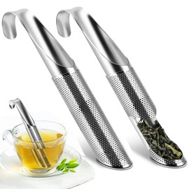 Set of 2 Stainless Steel Tea Strainers, Fine Mesh Tea Strainer, Tea Filter with Hanging Hook Handle, Tea Filter for Tea, Rose, Coffee, Spices, Tea Filter, Pipe, Tea Part