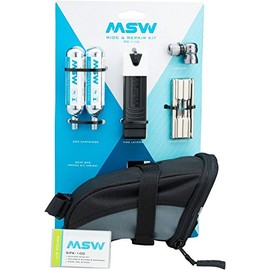 MSW Bike Premium Ride & Repair Bike Tool Kit with Zipper Seat Bag, Glueless Tire Repair Kit + Bike Repair Basic Essentials Tools