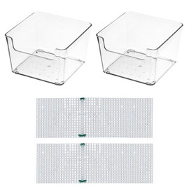 2 Pack Transparent Hermit Crab Water Tanks With Cuttable Climbing Ramp, Ideal Habitat and Toy for Small or Medium Crabs, Aquarium Tank Cage Salt Water Pool Accessories