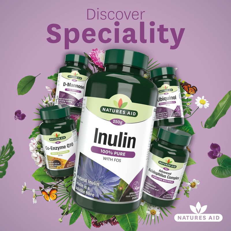 Natures Aid Inulin Powder, 250 g (from Chicory Root, 100%