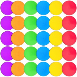 PIKZH 30 Pcs Poly Spot Markers 9.1 inch Non-Slip Rubber Agility Training Markers Floor Dots Flat Field Cones for Football Basketball Soccer School Exercise Drills Gym Dance Practice 6 Colors