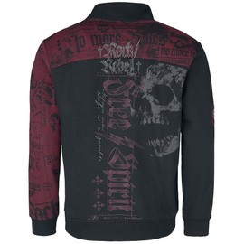 Rock Rebel by EMP Men's Sweat Jacket with Rock Rebel Prints Red/Black, Red/black