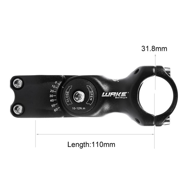 FOMTOR Bike Adjustable Stem 31.8mm 0~60 Degree WAKE Adjustable Handlebar