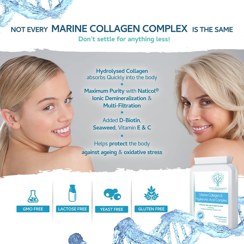 Marine Collagen & Hyaluronic Acid Complex - 60 Capsules -