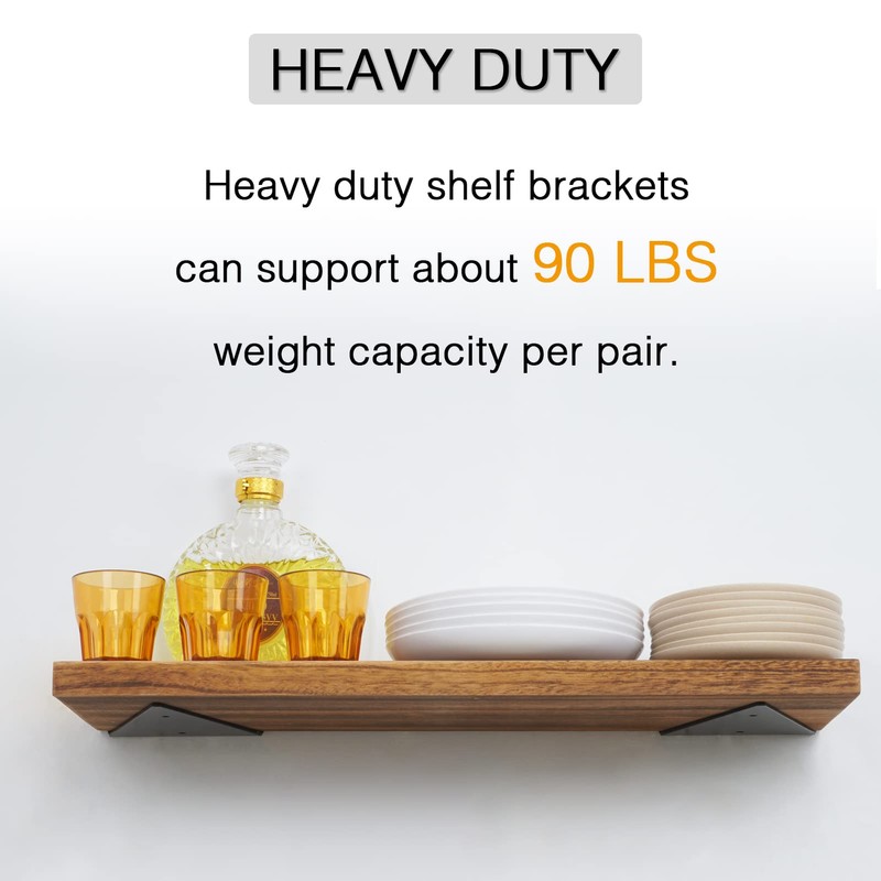 OVOV Triangle Shelf Brackets 3 inch 4 Pack Heavy Duty