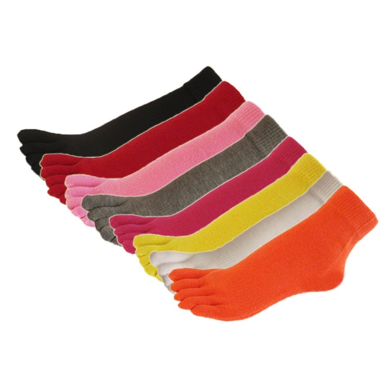 COUVER Black Men's/Women's 5 Finger Toe Socks Ankle, Small (1