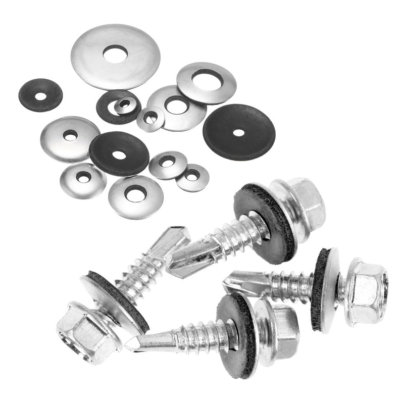 M METERXITY 60-Pack EPDM Bonded Sealing Rubber Washers, 304 Stainless