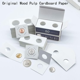 200 PCS Premium Cardboard Coin Flips 2 x 2 inch Coin Collection Supplies for Penny, Mylar Coin Flips Coin Holders for Collectors (Penny Coin Flips)