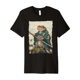 Frog Samurai Warrior Katana Ukiyoe Ronin Premium T-Shirt