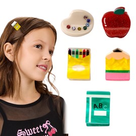 Tihebax Mini Pencil Hair Clips for Women Girls, Teacher Hair Accessories - Fun Pencil Hair Clips for Teachers and Students Back to School Accessories Thin & Thick Hair Teacher Appreciation Gift