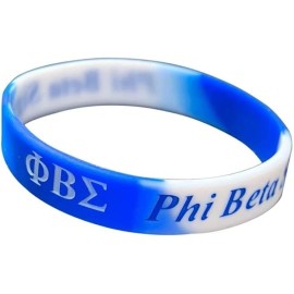 Phi Beta Sigma Fraternity Blue/White Silicone Rubber Wristband Bracelet