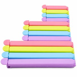 Tmflove - 12 clips de sellado para bolsas de alimentos y aperitivos (2.7 pulgadas, 4.3 pulgadas, 6.3 pulgadas)