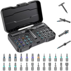 24 in 1 Magnetic Ratchet Screwdriver Set, Multi Bit DIY Magnetic Screwdriver Set with Detachable Ratchet Handle, Portable Precision Repair Tool Kit for Furniture, Computer, Electronics, Bicycle