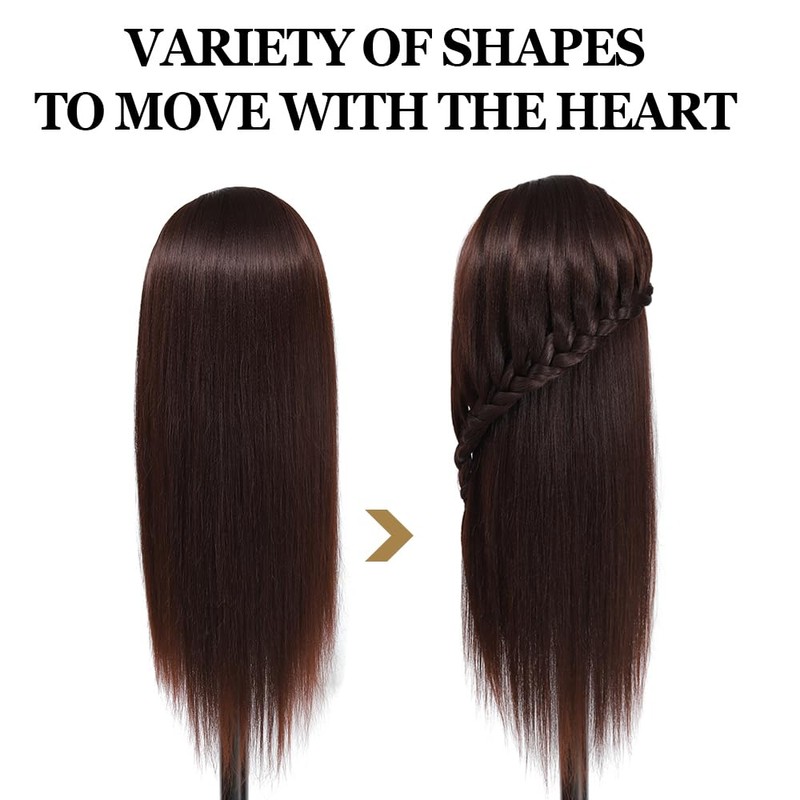 Training Head, Free Clamp for Braiding 26-28" Barber Head 100%
