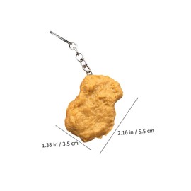 Toyvian Chicken Nugget Keychain Chicken Wing Ornament Metal Key Ring Metal Key Ring Purse Charms Pendant Chicken Nuggets Pendant Food Bag Pendant, brown