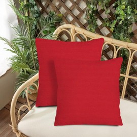 Covers & All Sunbrella Outdoor Throw Pillows, Pack of 2 Water Resistant & UV Fade Resistant Premium Square Throw Pillows (Inserts with Covers) for Indoor & Outdoor Use,20" H x 20" D Red