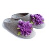 Made For You Women’s Wool Slippers with Handmade Chrysanthemum flower,