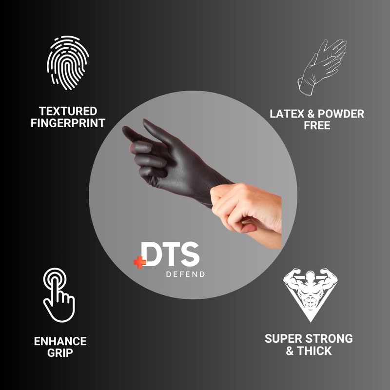 DTS Defend Nitrile Gloves - Disposable Gloves Box of 100