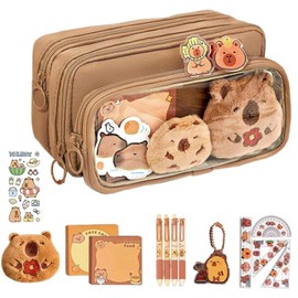 CAVIGLTE Capibara Estuche, Capibaras Estuche para Lapices, Capybara Estuche, Capivara Lapiceras, ExtraíBle Lapiceras Escolares Estuchera, Bolsa de Almacenamiento Multiusos para Estudiantes（B）