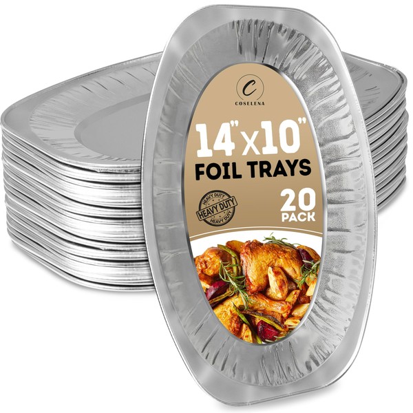 Coselena Foil Trays 14 Inch (Pack of 20) - Durable