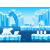 CORFOTO Arctic Icebergs Landscape Backdrop Fabric 5x3ft Winter Ocean Igloo