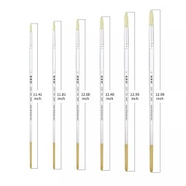 XDT#767-2 Round Tip Art Brush 6Pc #1#3#5#7#9#11 Hog Acrylic Oil Watercolor