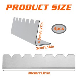 Set of 4 Barbecue Skewers Rack, Stainless Steel Skewers Holder, BBQ Holder for 6 Skewers, BBQ Grilling Accessories, for Grilling Kebab, Stick Bread and Kebab, 30 x 3 x 4.5 cm