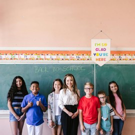 Classroom Decor Boho Classroom Decorations Back To School Supplies Inclusive Classroom Door Decor Classroom Welcome Sign Teacher Gift - I'm So Glad You're Here Canvas Hanging Banner Wall Sign