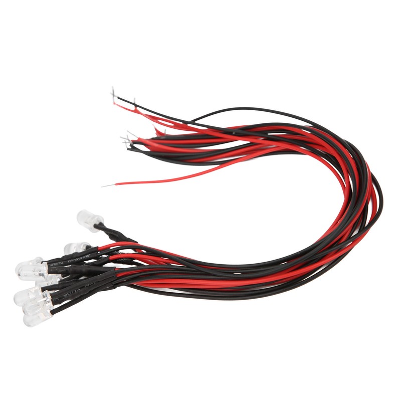 50Pcs Diode Wired Light Emitting Round Head High Brightness In