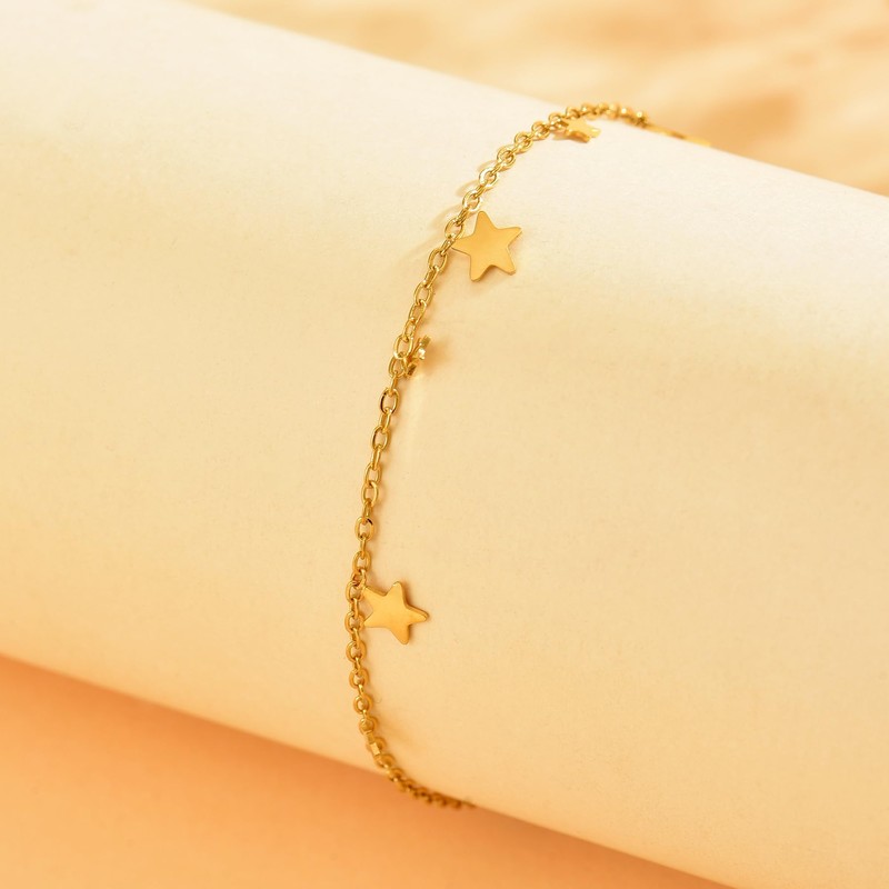 Havopso 18K Gold Plated Ankle Bracelets for Women Waterproof