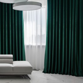 HPD Half Price Drapes Signature Plush Extra Wide Velvet Blackout Curtains for Bedroom (1 Panel), 100W X 84L Hotel Black Out Curtains for Living Room, Thermal Insulated Blackout Curtains, Spirit Green