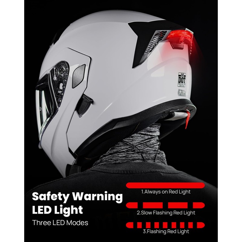 ILM Motorcycle Dual Visor Modular Flip up Full Face Helmet
