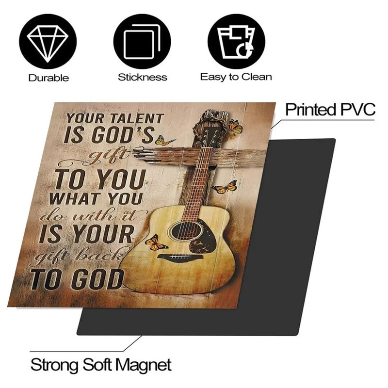 Rustic Guitar Decor Dishwasher Magnet Cover,Inspiring Quotes Decal Refrigerator Magnets,Farmhouse