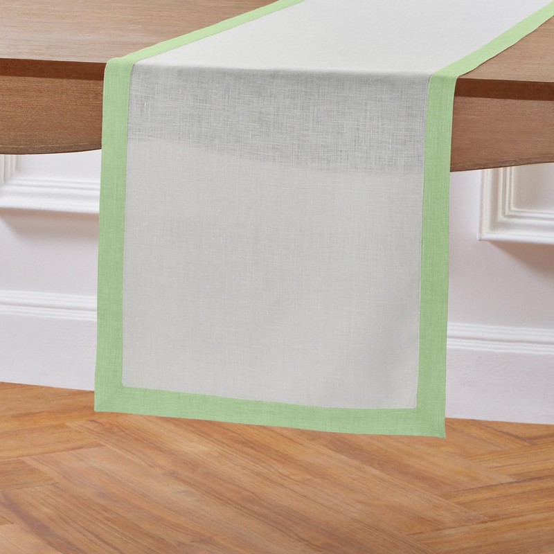 Solino Home Linen Table Runner 48 Inch - Pastel Green