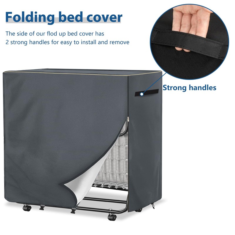 Alickwang Rollaway Bed Storage Cover,Heavy Duty Durable 600D Waterproof Dustproof