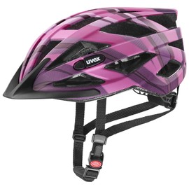 uvex air wing cc - lightweight all-round helmet for men and women - individual size adjustment - expandable with LED light - plum-pink - 56-60 cm