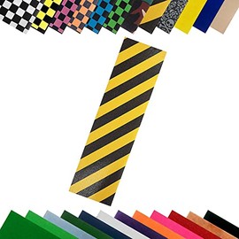 TURBO 9 x 33 Inch Skateboard Grip Tape Sheet Caution Stripes